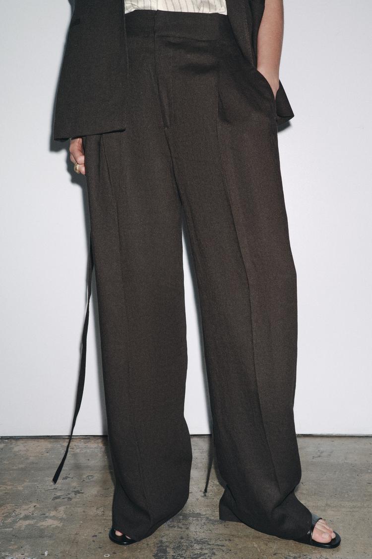 Meravant Chestnut Linen Trousers