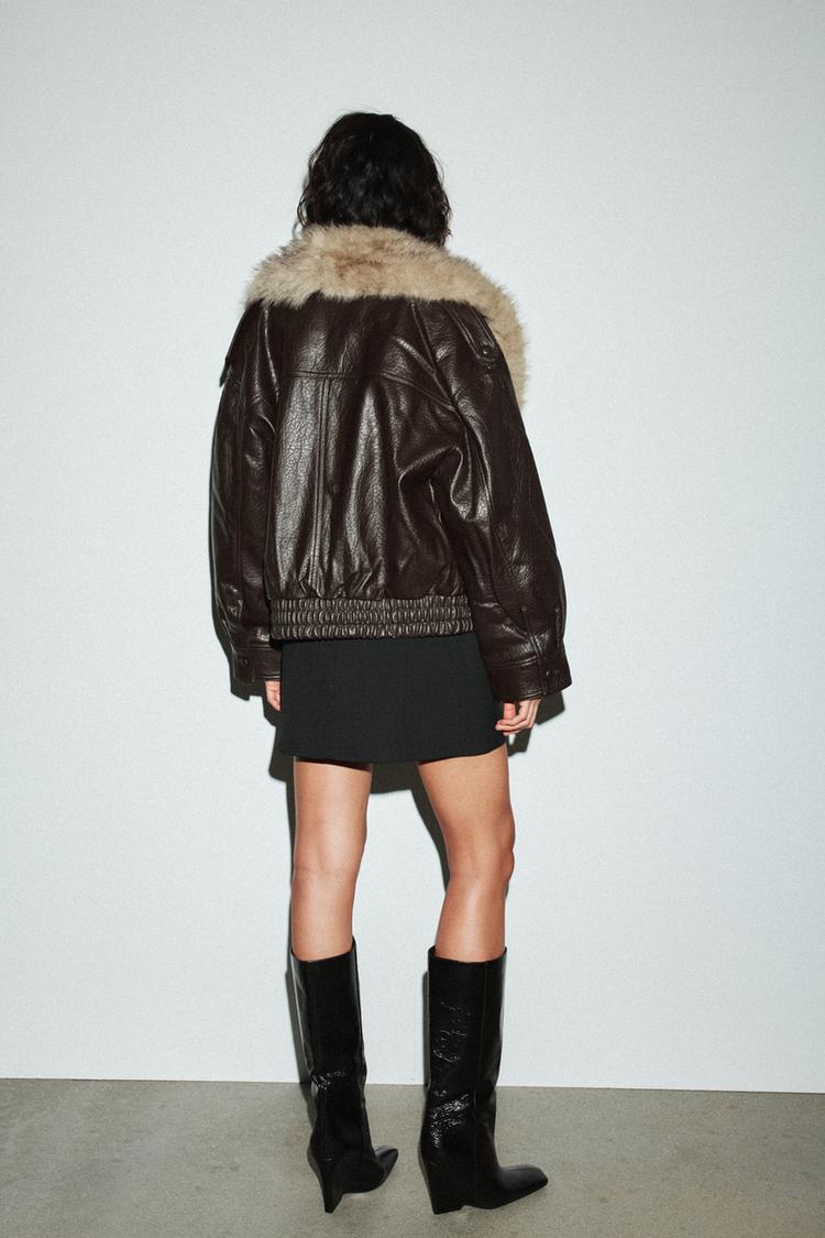 Faux Fur Leather Jacket