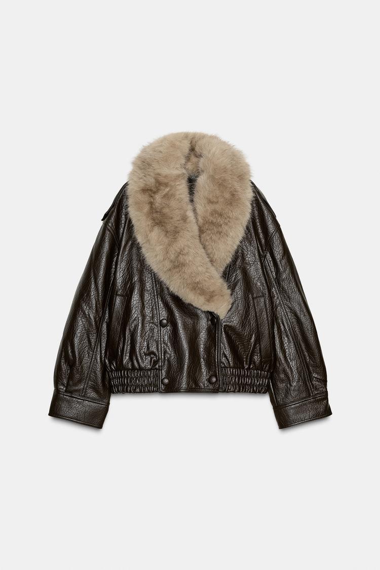Faux Fur Leather Jacket