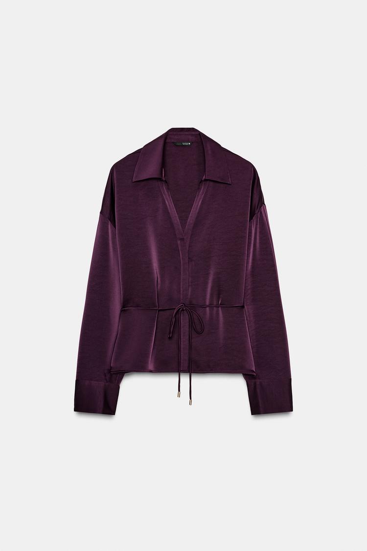 Meravant Satin Tie Blouse