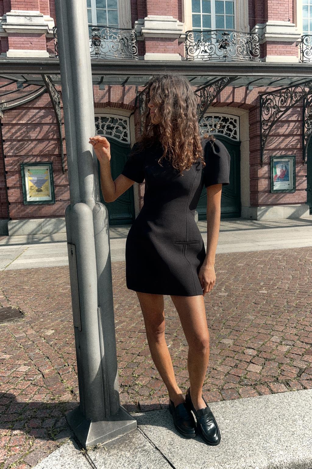 Sculpted Puff Sleeve Dress