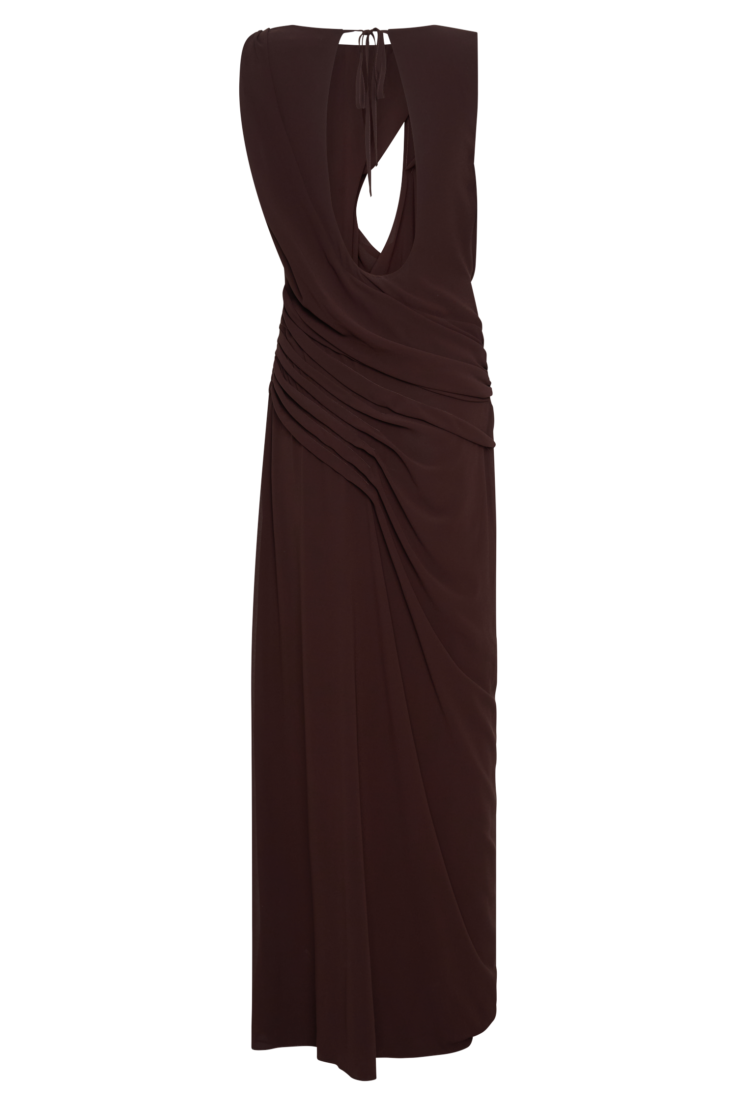 Meravant Cacao Chiffon Gown