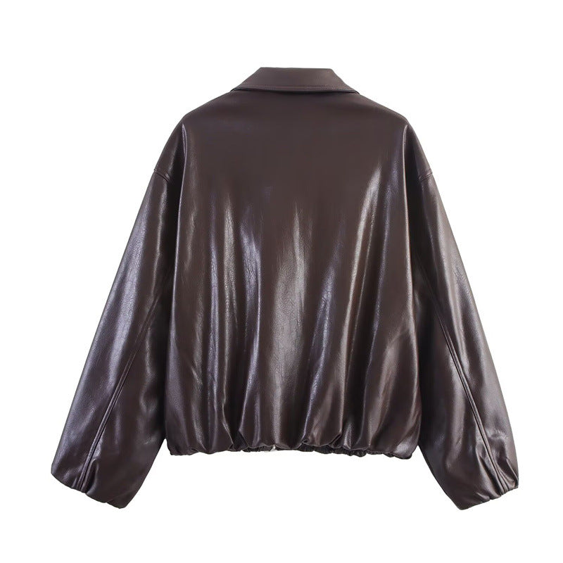 Meravant Leather Bomber Jacket