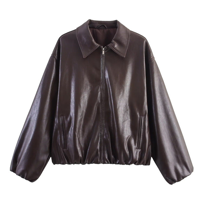 Meravant Leather Bomber Jacket