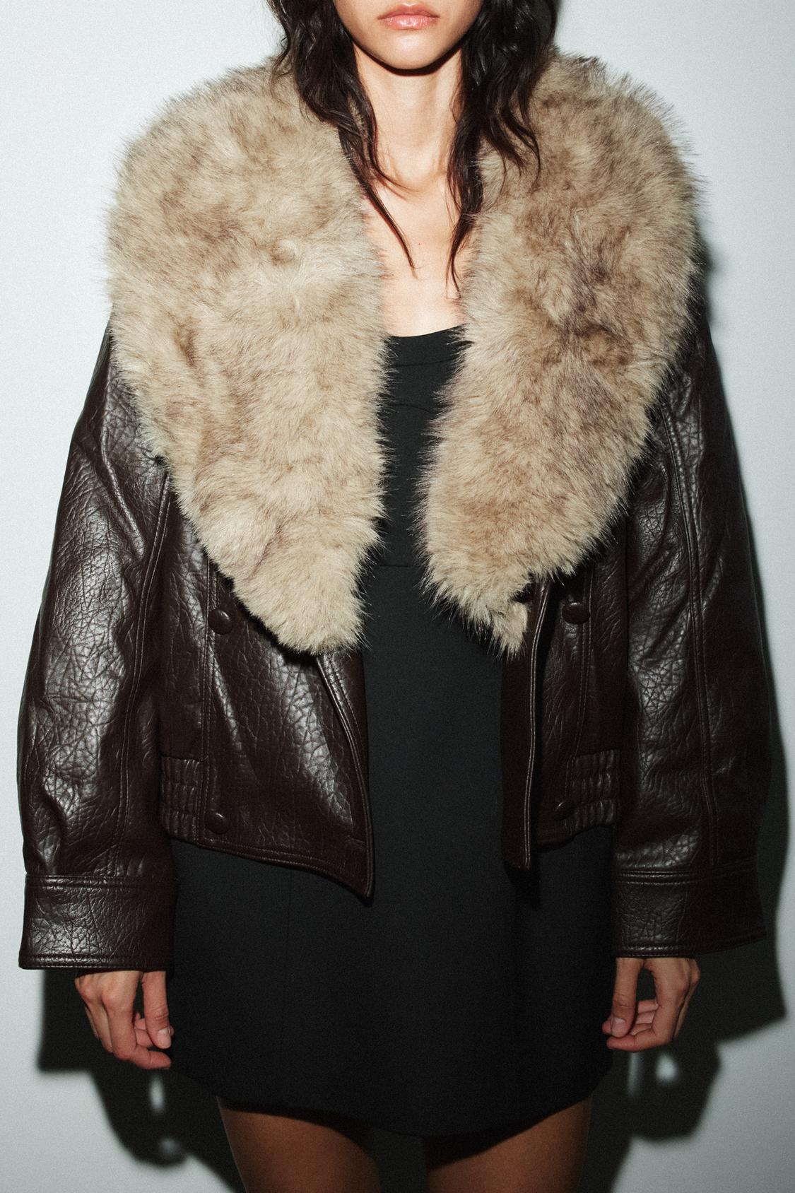 Faux Fur Leather Jacket