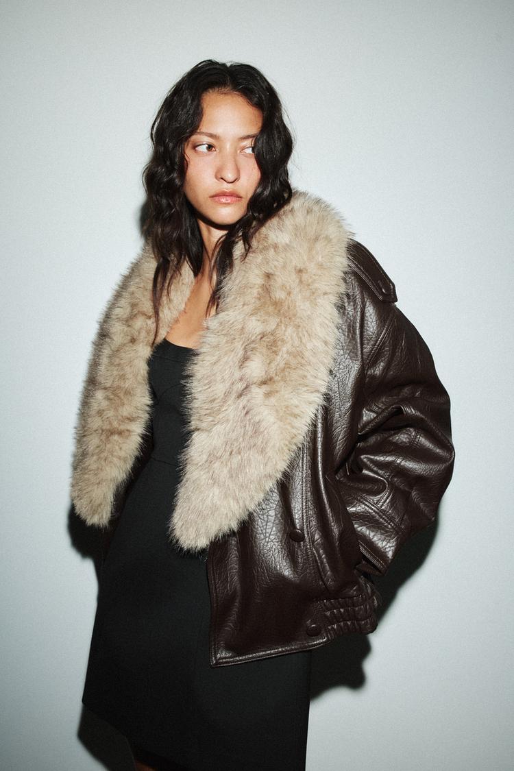 Faux Fur Leather Jacket