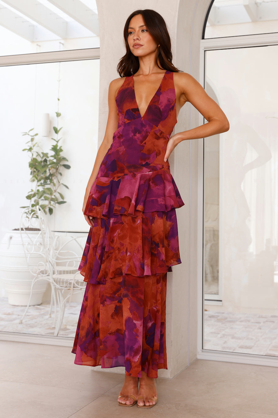 Elara Ruffle Midi