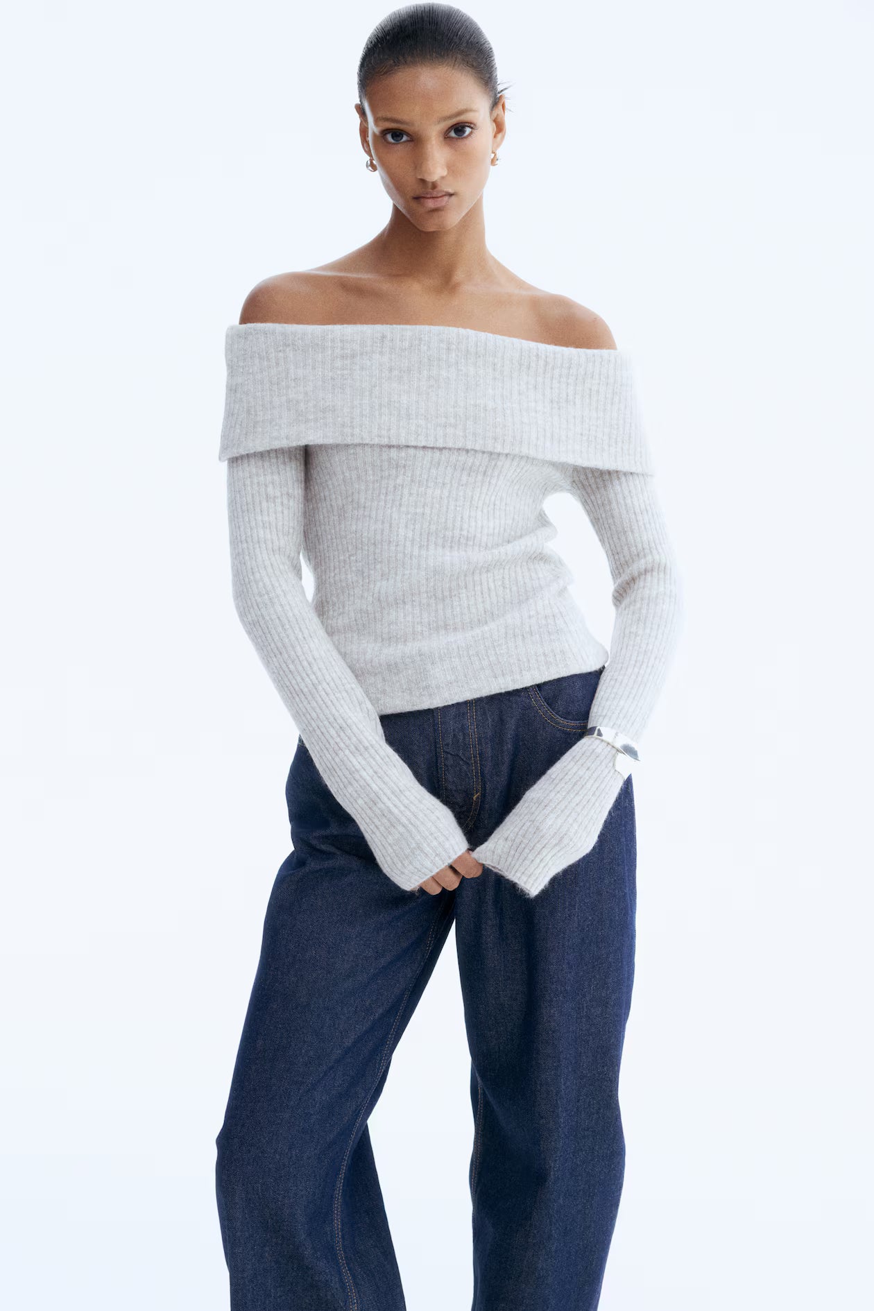 Meravant Ribbed Shoulder Top