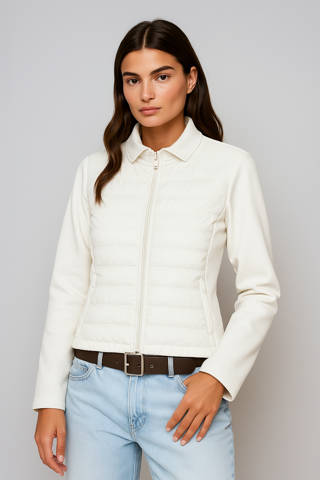 Meravant Ivory Zip Jacket