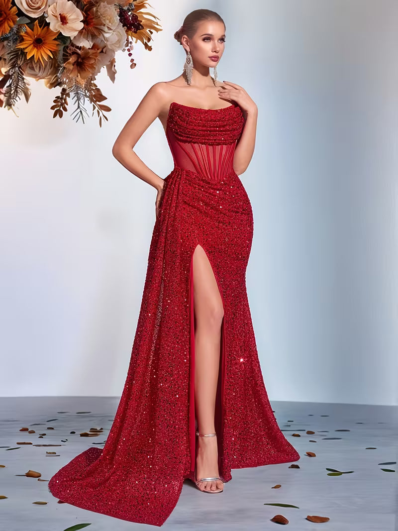 Scarlet Stardust Gown