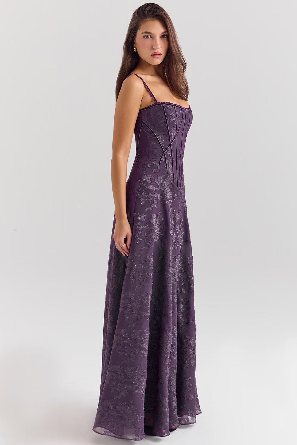 Navy Drape Evening Dress