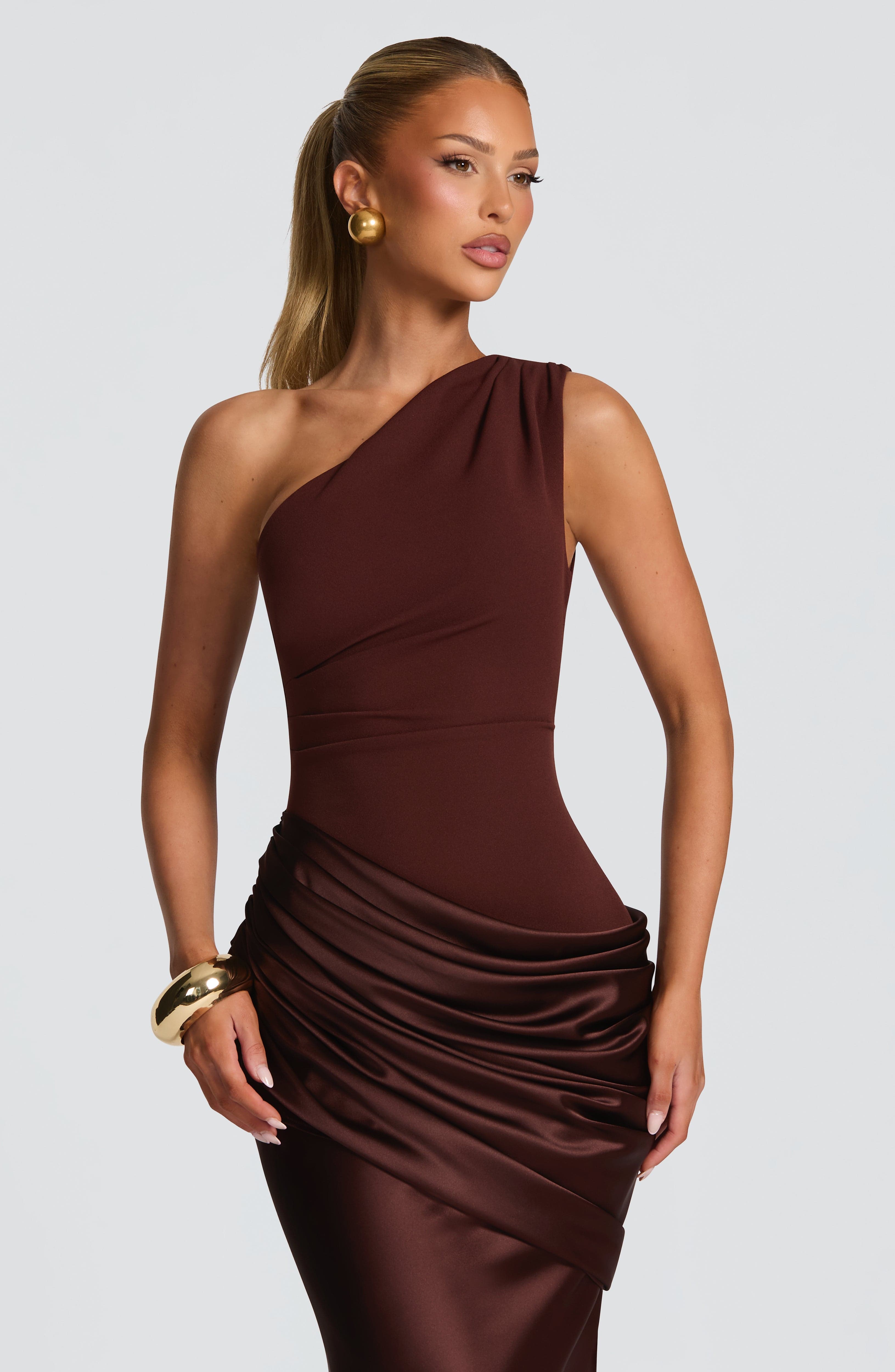 Plum Brown Maxi Gown